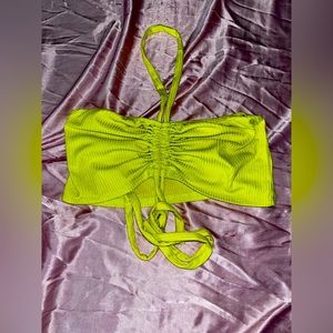 Neon yellow crop top size small